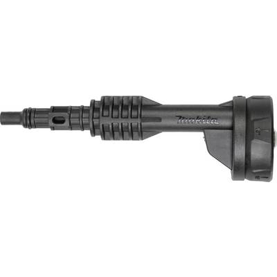 A black accessory part for a pressure washer, manufactured by Makita, with a compressed, ribbed surface.