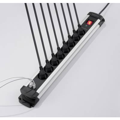 Sygonix SY-6807134 Surge protection power strip 8x Black, Silver PG connector 1 pc(s)-4