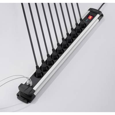 Sygonix SY-6807136 Surge protection power strip 10x Black, Silver PG connector 1 pc(s)-4