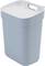 Hello, light blue waste bin with removable lid and handle, suitable for kitchen or office, simple and modern design.