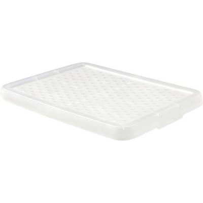 A white, rectangular tray with a raised dot pattern, suitable for presenting or storing items.