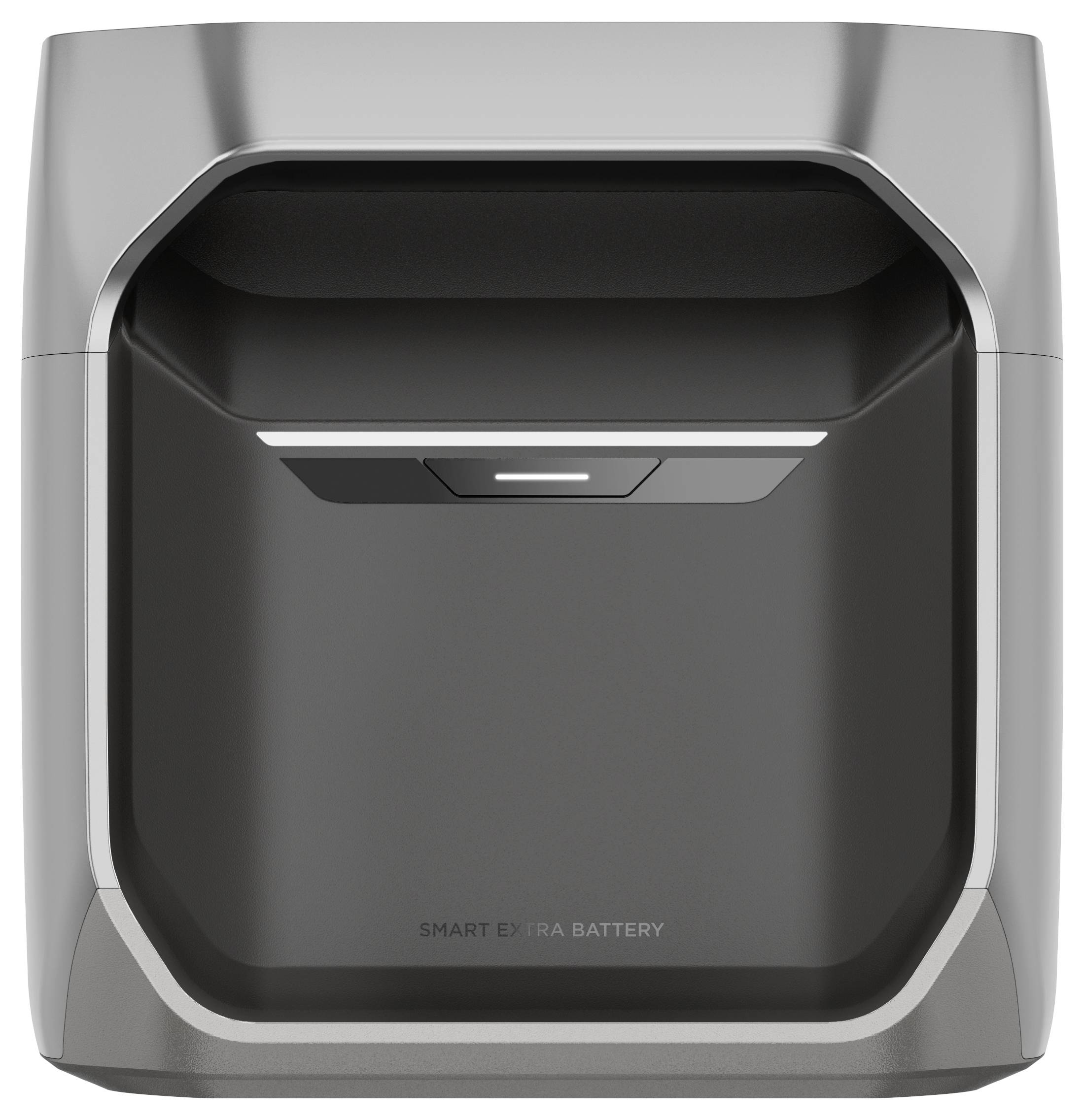 A gleaming, grey-black electric hand dryer with a modern, angular design. Perfect for use in public toilets.