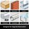 'Suitable for the following materials' shows symbols for wood, masonry, metals, aluminium, plastics, glass/acrylic glass.