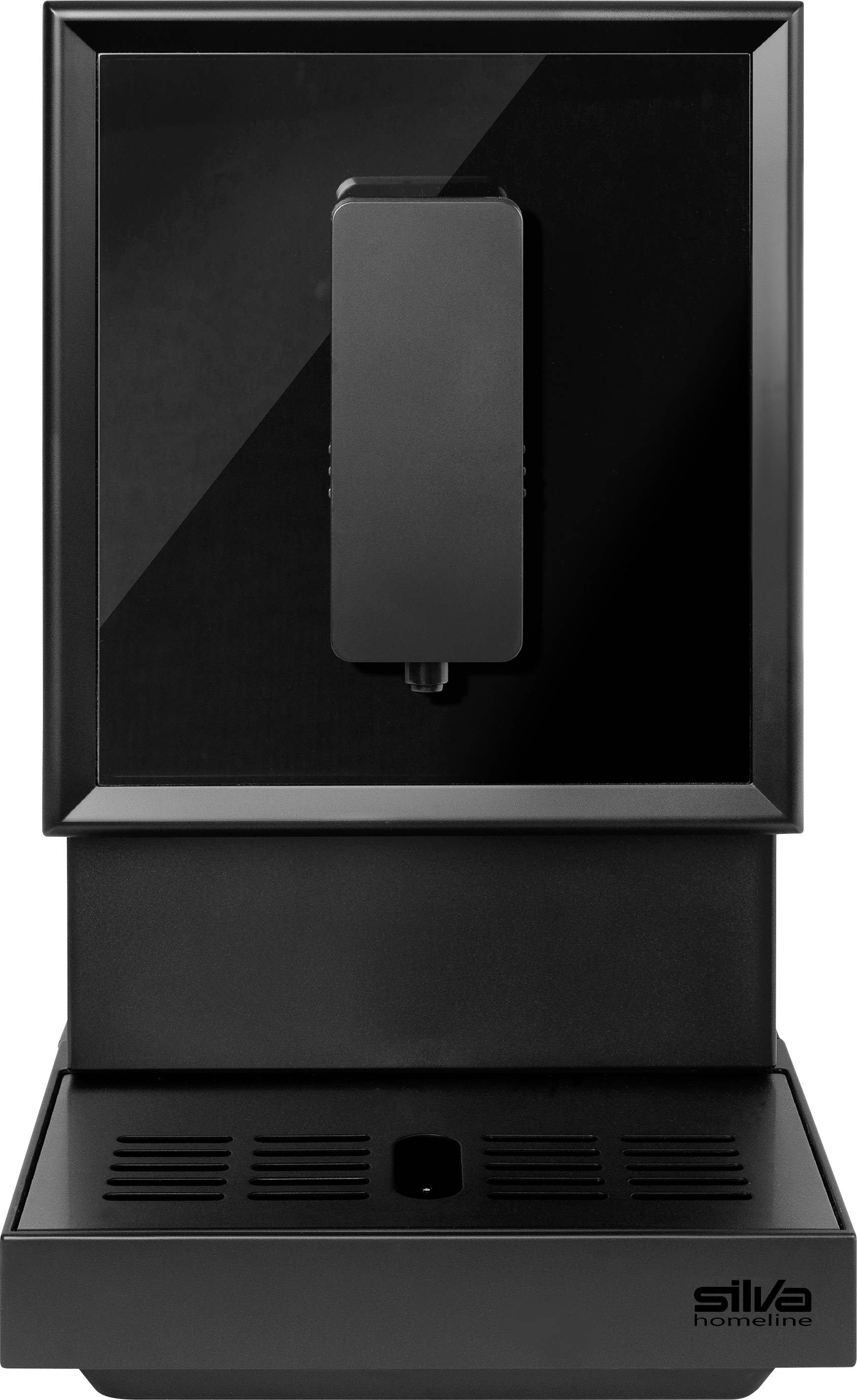 'Black coffee machine with drip tray underneath. Brand marking: Silva hot/coldline.'