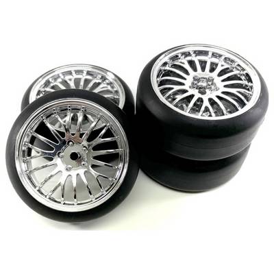 Absima 1:10 Road version Complete wheels Drift Chrome 4 pc(s)