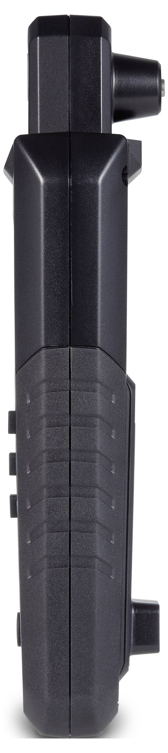 A black, rectangular electronic device with several buttons on its side.