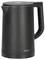 Black kettle with modern design and rounded edges, brand name 'Severin' visible at the bottom.