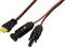 Three connectors on a cable: a yellow XT60 connector, and two black MC4 solar connectors, one male and one female, for electrical connections.