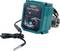 A green 'Smart Water Valve' device with a screen and cable. It displays a Wi-Fi symbol and has a manual toggle switch.