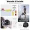Portable Camera Equipment: Includes grip with float, anti-fog coating, rectangular adhesive pad and wrist strap. User visible in water.