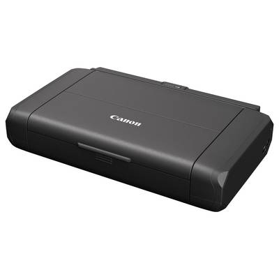 Portable black and grey printer on a white background.