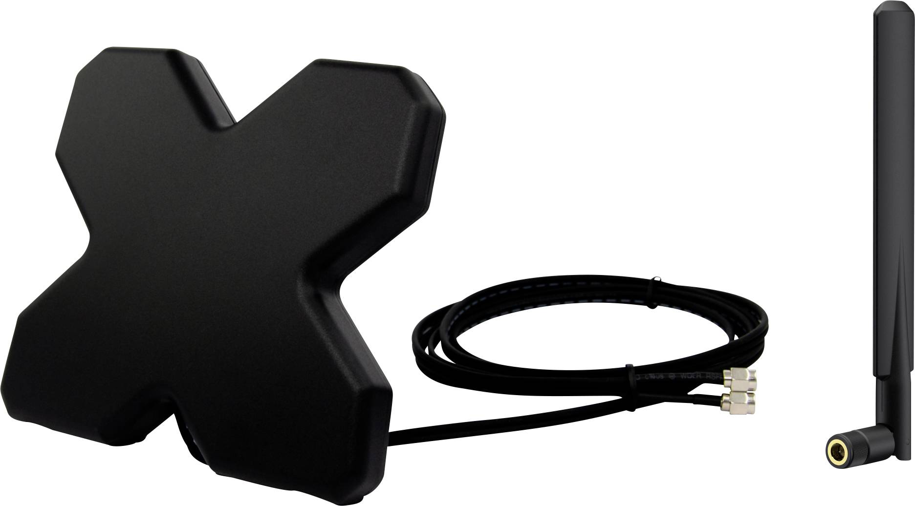 Wittenberg Antennen LTE, WLAN, Portabel Antennenset fuer Router Antenne 1 LTE Twin Kabel 2m Antenna 5 dBi