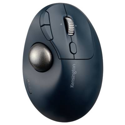 Ergonomic wireless trackball mouse with thumb control, scroll wheel and buttons, designed for comfortable computer work.