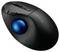 Wireless trackball mouse with ergonomic design and blue trackball on the side, suitable for precise navigation and comfort.