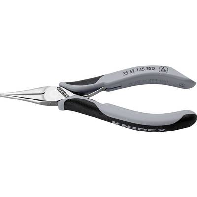 Pointed pliers with a grey handle, suitable for precision work. Inscription 'Knipex' and 'Made in Germany'.