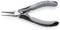 Pictured is a grey precision pliers with insulated handles, suitable for delicate work.