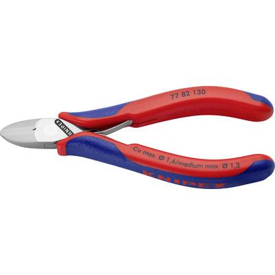 A red and blue pair of pliers with 'KNIPEX' written on the handle. Suitable for cutting cables up to Ø 1.6 mm/max Ø 1.3 mm.