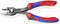 Adjustable pliers with a red and blue handle, open jaws revealing serrated gripping surfaces inside.
