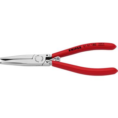 Red wire strippers with silver jaws, marked 'Knipex 91 91 180'. Suitable for precise cable cutting and stripping.