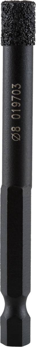 A black drill bit with a rough edge, suitable for milling material. The inscription '20 65 080' is printed on it.