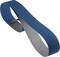 A blue-grey abrasive belt forms an endless loop. It is used for dry and wet grinding operations.