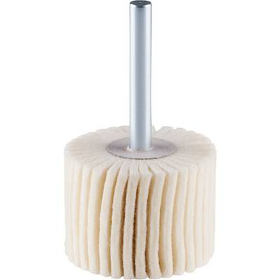 Polishing felt attachment with metal pin. Used for polishing surfaces in hand or bench drills.