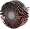 Grinding attachment in wheel design with numerous reddish-brown lamellae arranged radially around the core. Used for smoothing and polishing surfaces.