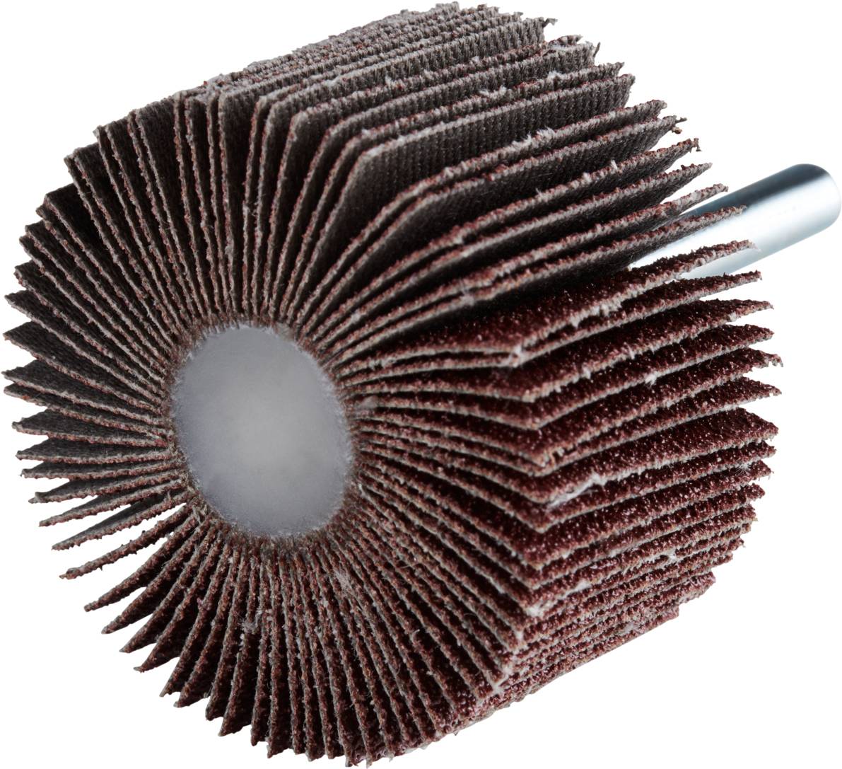 A grinding attachment with multiple lamellas for a drill, used for grinding and smoothing surfaces.