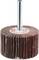 Image of a round grinding mop with a metal shaft. The grinding mop has numerous folded lamellas used for grinding.