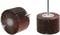 Two round grinding rollers with multiple lamellae and a metal pin for attachment. Suitable for surface grinding.
