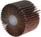A grinding medium in roller form with numerous thin, uniform lamellae, used for surface treatment.
