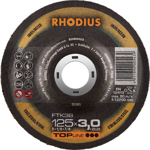 Rhodius FTK38 201095 Cutting disc set  25 pc(s) Stainless steel, Steel