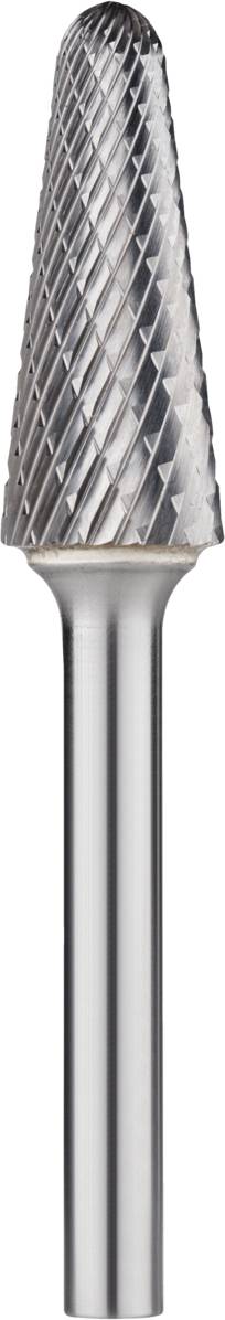 A tapered metal milling cutter with a diagonal hatching pattern, suitable for precise grinding and milling.