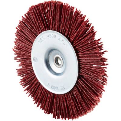 'Red wire brush with metal core, suitable for 4500 rpm.'
