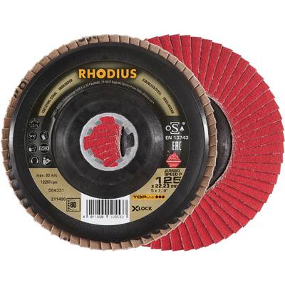 'RHODIUS Grinding Disc: robust construction, suitable for various grinding tasks. Details: max. 80 m/s, 12250 rpm, P60.'