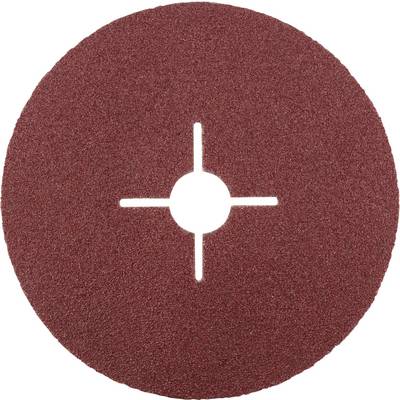 A round grinding disc with a red, granular surface and a central hole. Suitable for grinding machines.