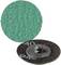 Green-surfaced grinding discs with a P40 marking on the reverse side and a fixing element. Suitable for grinding work.