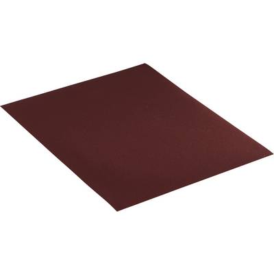 A rectangular, rust-brown sheet of sandpaper on a white background.