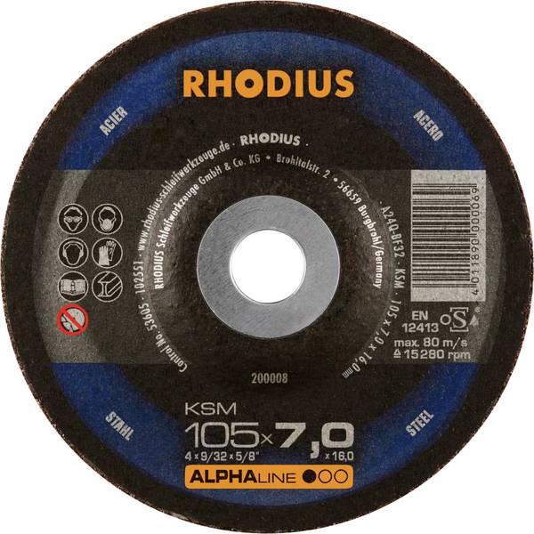 Rhodius 200008 KSM Grinding disc   Steel 25 pc(s)