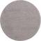 A round rug with a structured, grey-beige pattern on a white background.