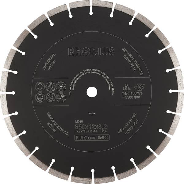 Rhodius LD40 302514 Diamond cutting disc 1 pc(s) Concrete