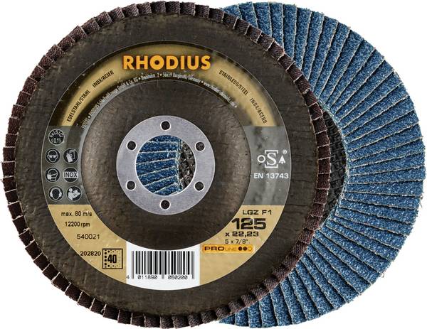 Rhodius 202820 LGZ F1 Flap disc Grit size 40 Stainless steel, Steel 10 pc(s)