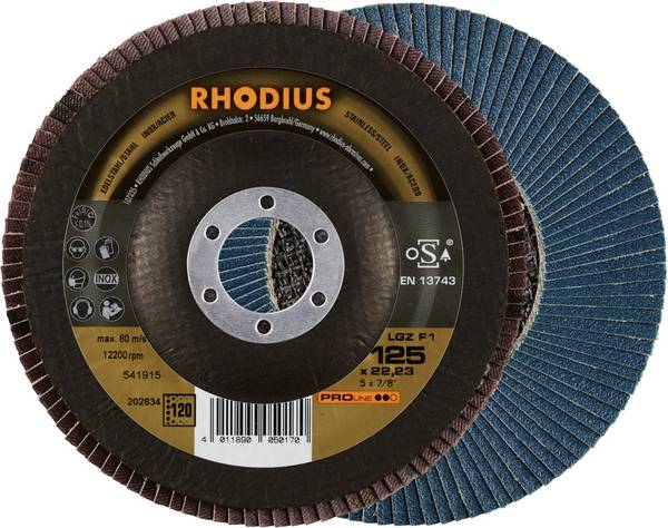 Rhodius 202834 LGZ F1 Flap disc   Grit size 120 Stainless steel, Steel 10 pc(s)