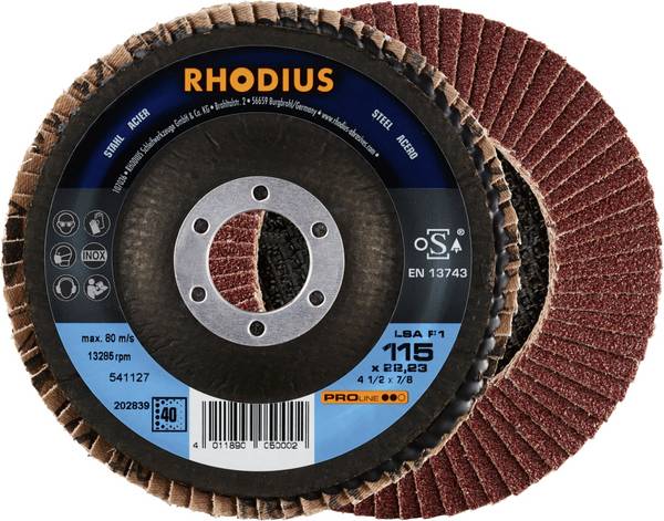 Rhodius 202839 LSA F1 Flap disc Grit size 40 Steel 10 pc(s)