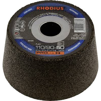Rhodius 304602 Rhodius NK, 6 pieces of grinding pot 110/90 x 50 x 22.23 mm, shape 11, grain 60, profile, for steel, Cast