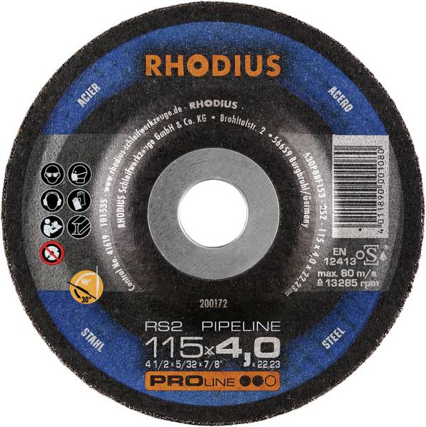 Rhodius 200172 RS2 PIPELINE Grinding disc   Steel 25 pc(s)