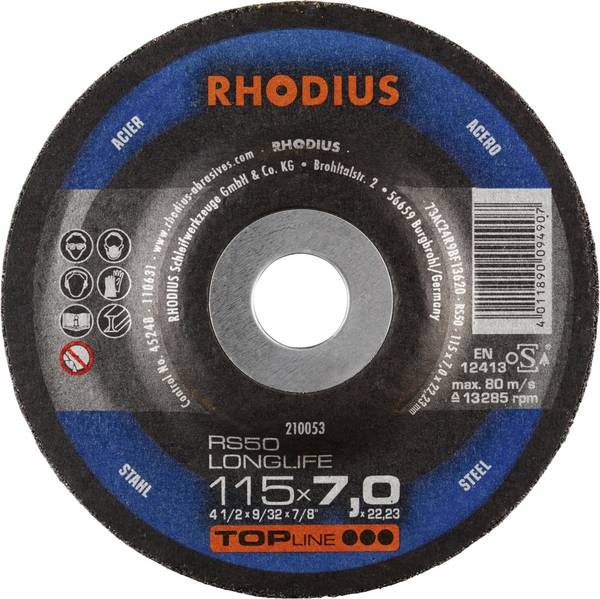 Rhodius 210053 RS50 LONGLIFE Grinding disc   Steel, Die-cast 25 pc(s)