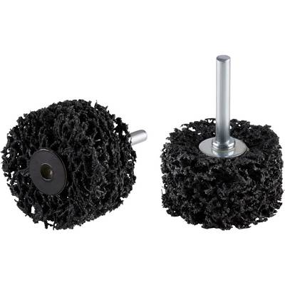 Two black wire brushes with metal handles against a white background. One is standing upright, the other lying on its side.