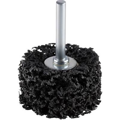 Black grinding brush with cylindrical head and metal shaft.