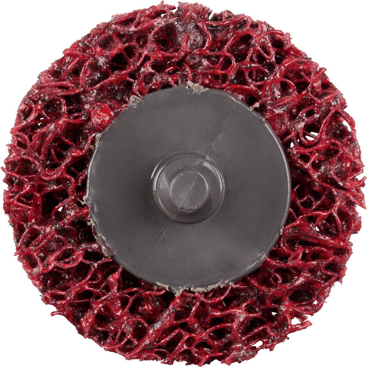 A coarse, open-structured, round grinding wheel used for surface processing and cleaning of materials.